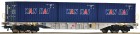 66451 Roco Container flat car with 3 20 containers Wan Hai